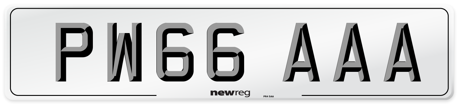 PW66 AAA Number Plate from New Reg